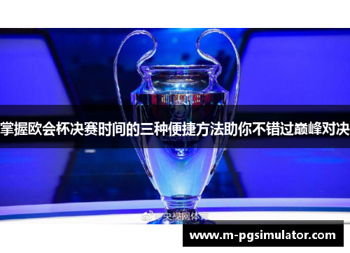 掌握欧会杯决赛时间的三种便捷方法助你不错过巅峰对决